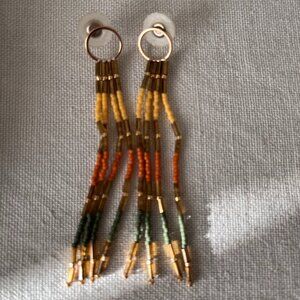 Long beaded stud earrings